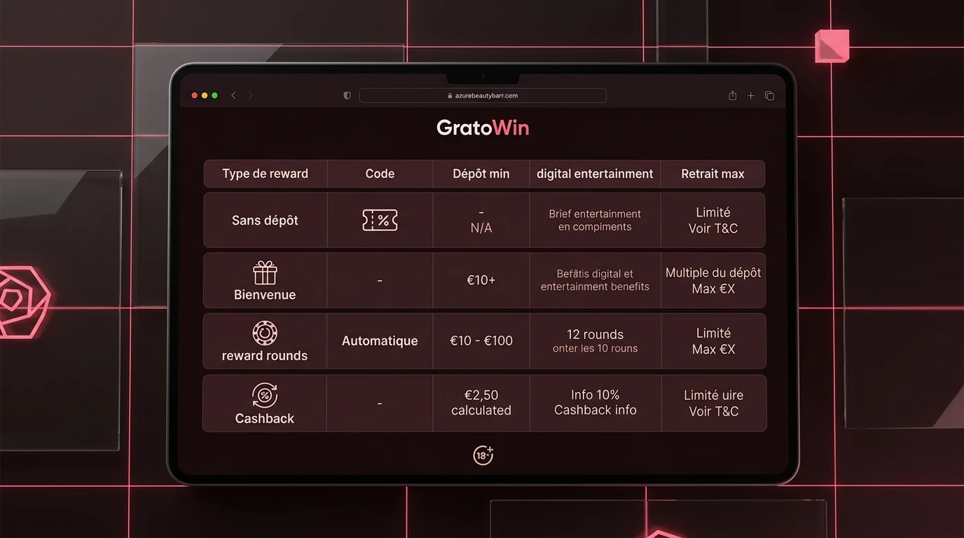 Tableau : Résumé des bonus GratoWin